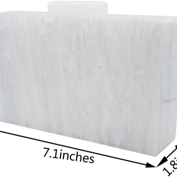 Women's Elegant Acrylic Evening Bag with Pearl Chain - Perfect for Any Occasion - Picture 2 of 8